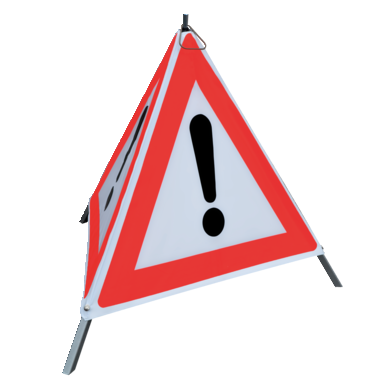 VARNOSTNA PIRAMIDA 900 mm, S TREMI ZNAKI